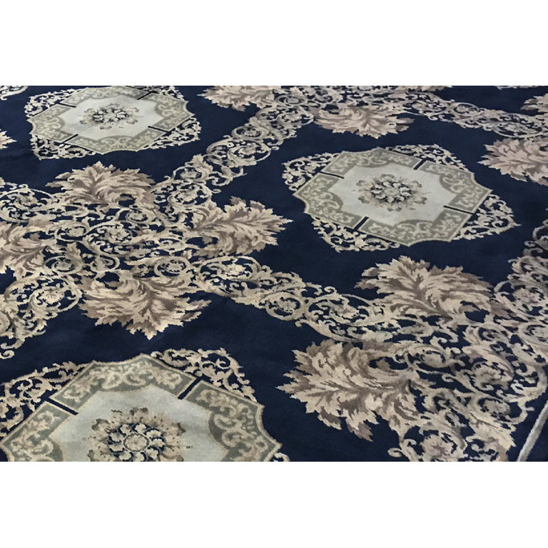 Savonnerie Wool Geometric Area Rug