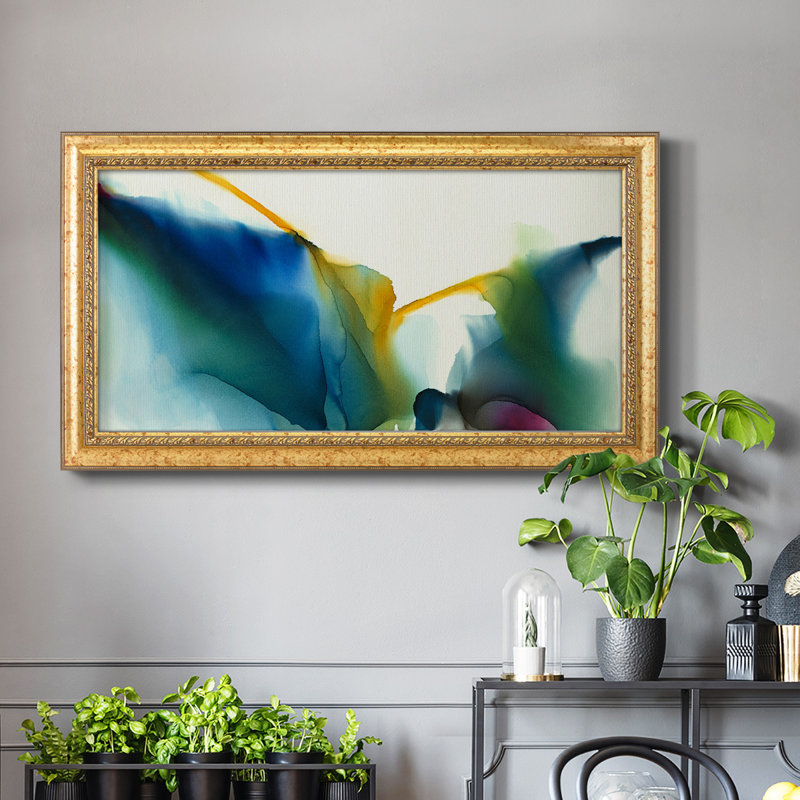 " Untitled ", 21" H x 37" W x 2.5" D, Golden Leaf Pattern