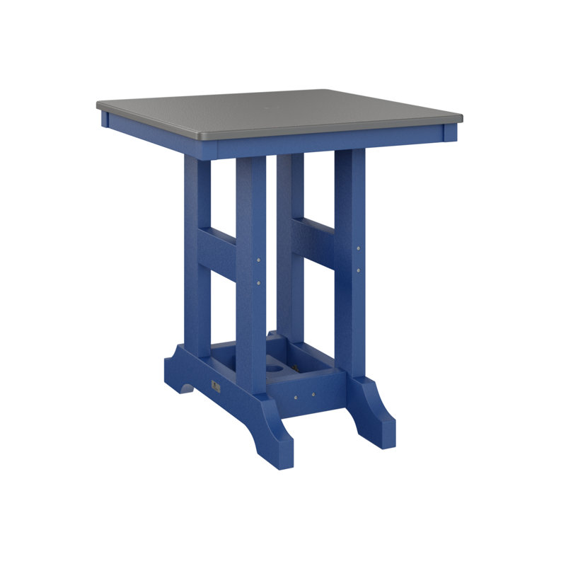 Table de salle à manger carrée 28 po Berlin Gardens Garden Classic, Bleu pacifique, H 30,87 po x l 28 po x P 28 po