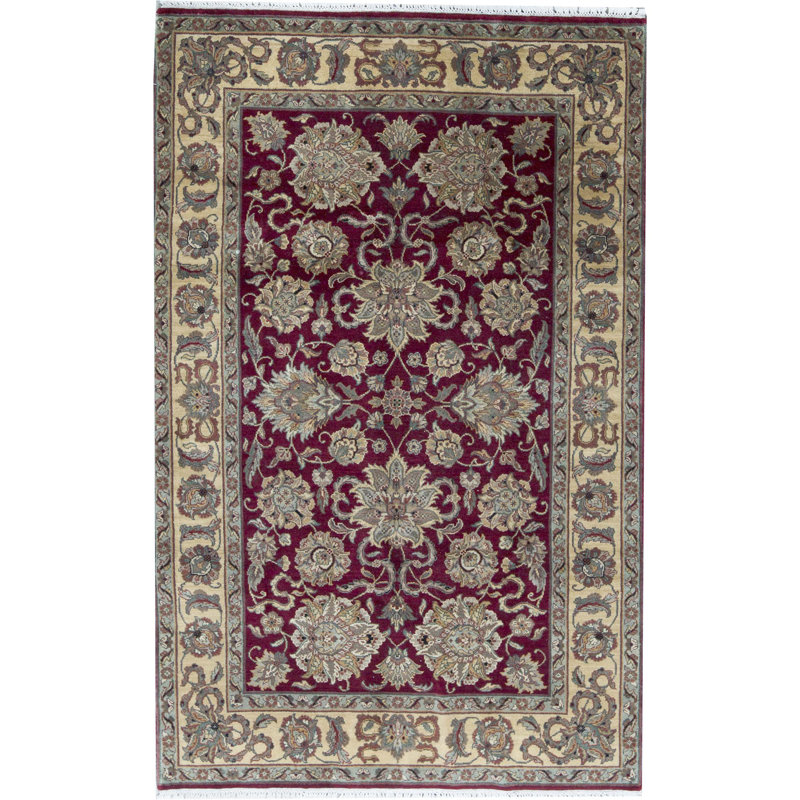 Trinity Wool Oriental Area Rug in Red/Gold
