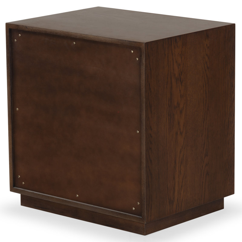 Riabelle Wood 2 Drawer Nightstand, Walnut
