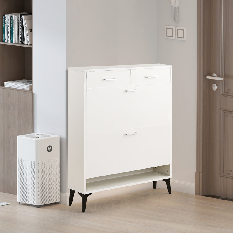 Rangement pour chaussures de couloir avec rangement cubique - armoire fonctionnelle blanche