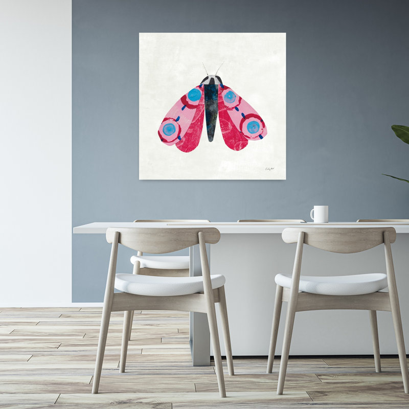 Collage insectes I, papillon contemporain, H 32 po x l 32 po