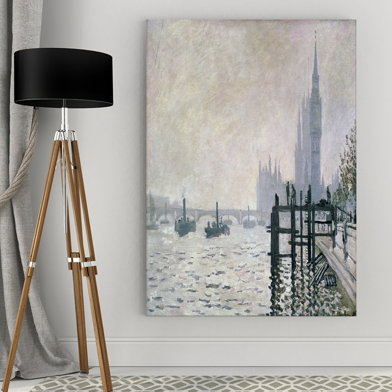 «Thames at Westminster» par Claude Monet, reproduction d'art encadrée, H 18 po x l 27 po x P 1,5 po