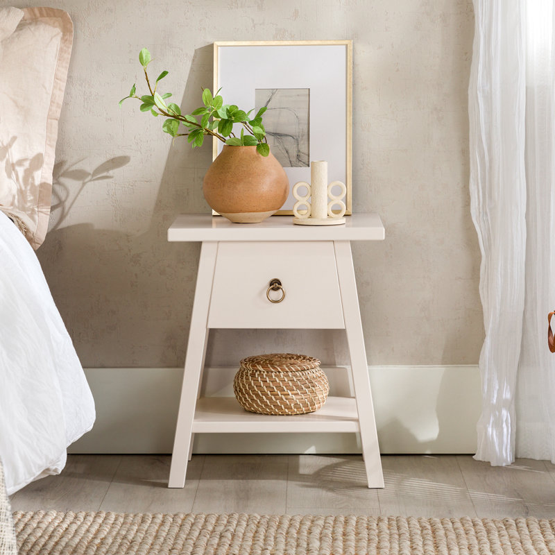 Krystynn 35cm W Bedside Table, White