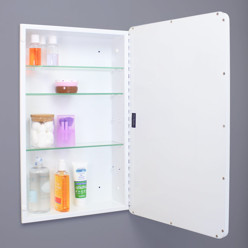 Pharmacie de salle de bain Austin Farmhouse, H 26 po x l 16 po x P 5,5 po, Blanc