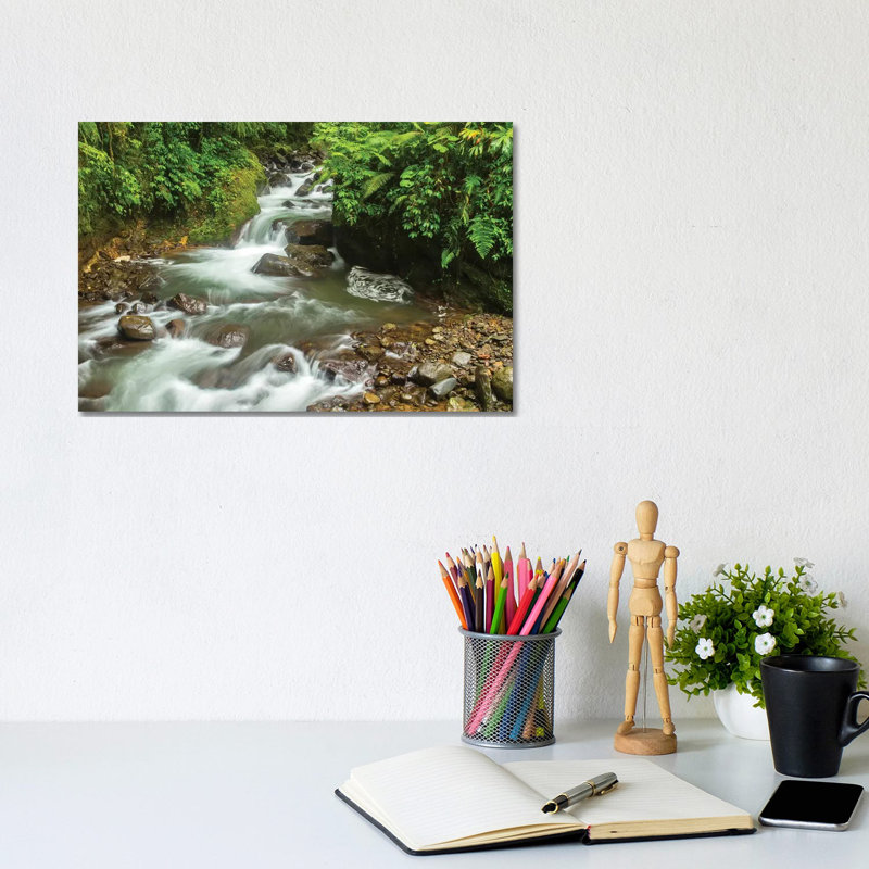 Costa Rica, La Paz River Valley. Rainforest Stream In La Paz Waterfall Garden. by Jaynes Gallery - Wrapped Canvas Print