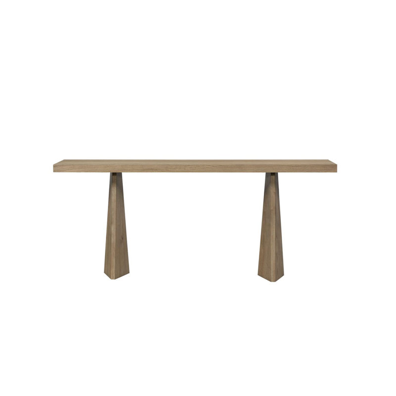 Console Modern Trestle - finition blé, placage de chêne blanc américain