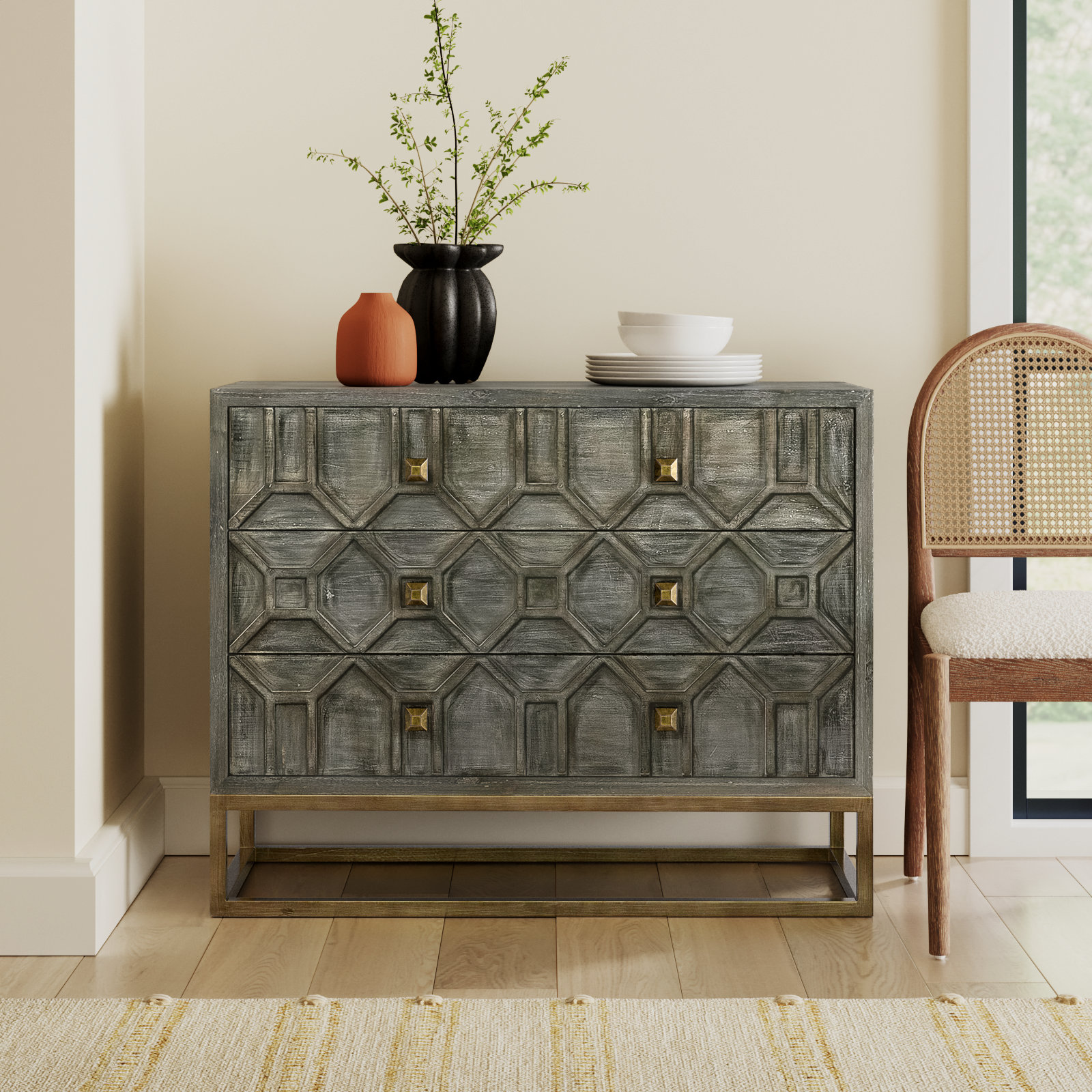 Dezi Storage Cabinet, Gray