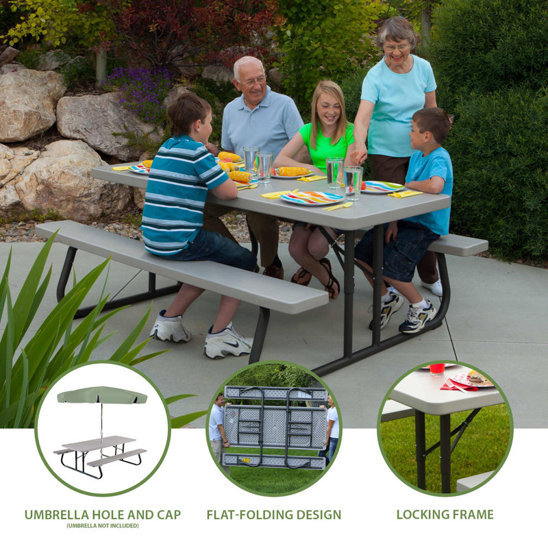 Lifetime 6-Foot Classic Folding Picnic Table, Putty