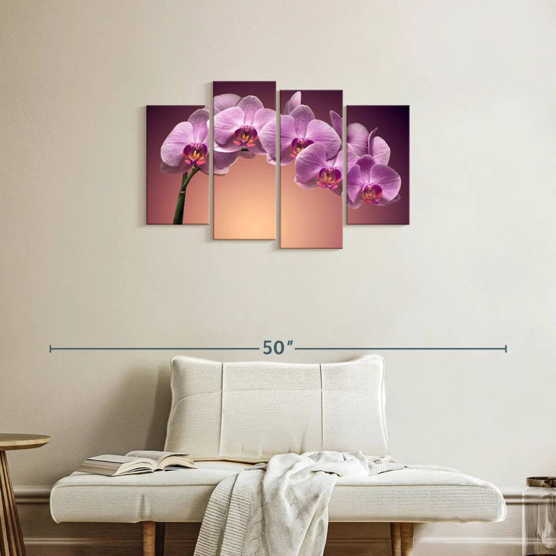 Harnek Magenta Orchids, 22" H x 36" W