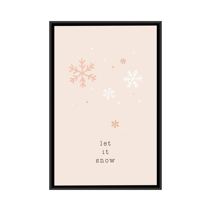 "Let It Snow" par Orara studio, reproduction d’art, H 40 po x l 26 po x P 1,5 po, Toile avec cadre noir, Pas de tapis