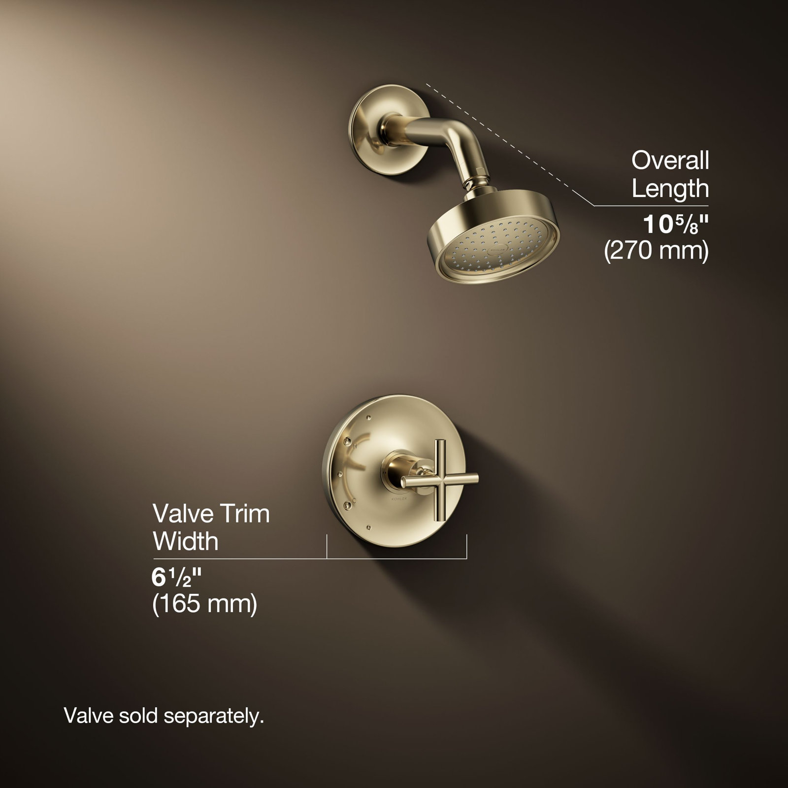 Purist Rite-Temp Shower Faucet, Vibrant French Gold