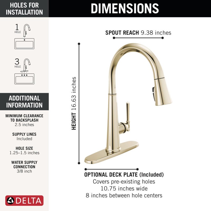 Single Handle Pull-Down Kitchen Faucet, Lumicoat® Polished Nickel