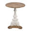 Table d'appoint ronde blanche D22.5X27 ", campagne française