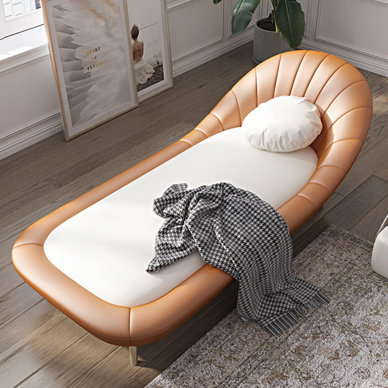 Chaise longue rembourrée Modern, Beige / orange