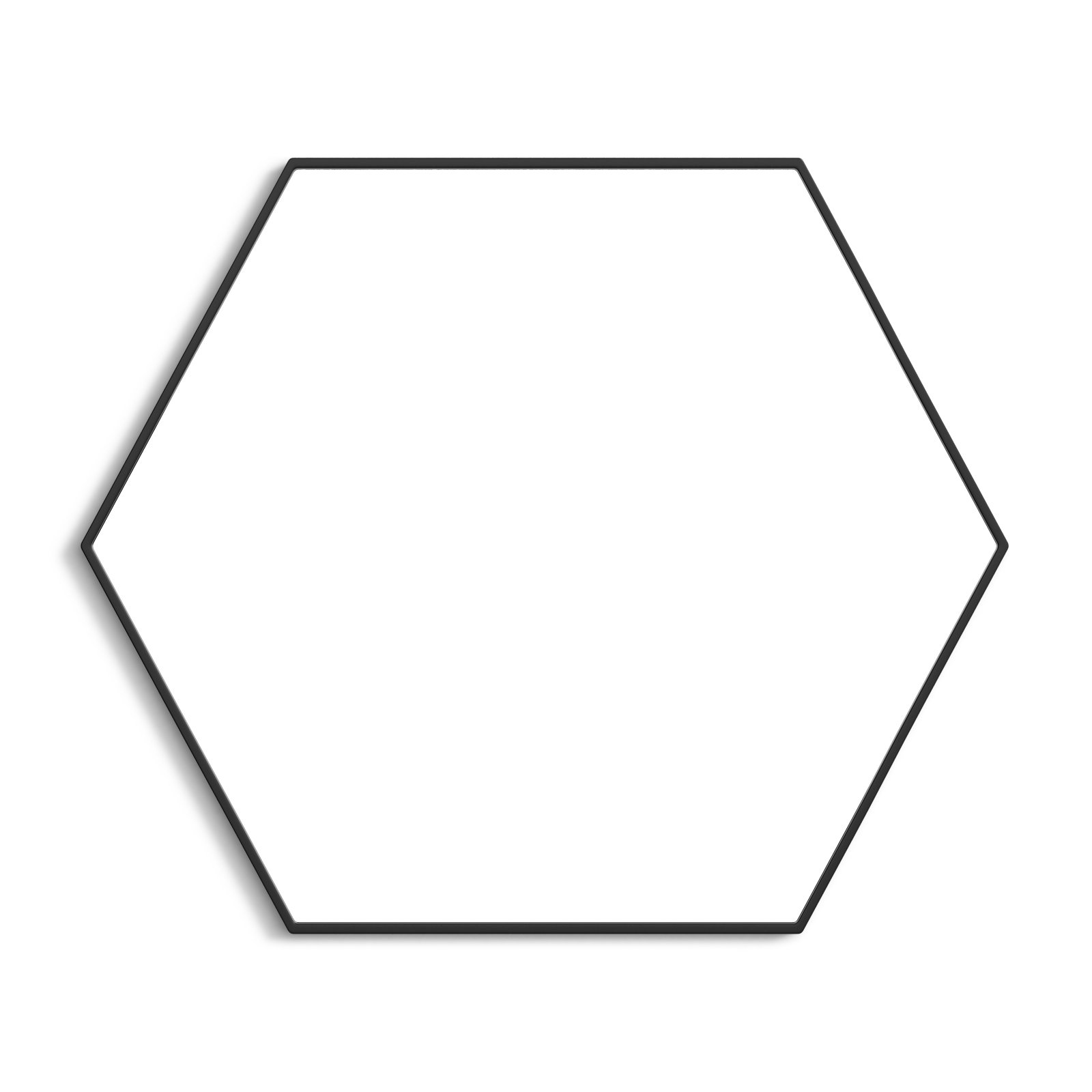 Sabine Metal Hexagon Wall Mirror, Black, 32" H x 38" W
