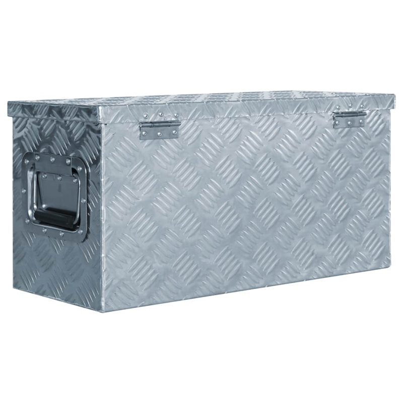 Williston Forge Decorative Bin, 30cm H x 61.5cm W x 26.5cm D, Silver