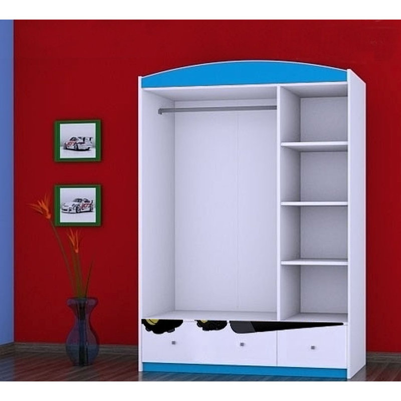 Artin 3 Door Wardrobe, Blue