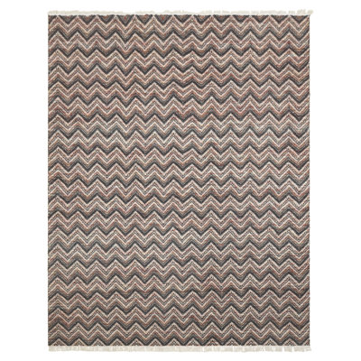Tapis multicolore en laine tissé à la main noir et ivoire moderne et contemporain