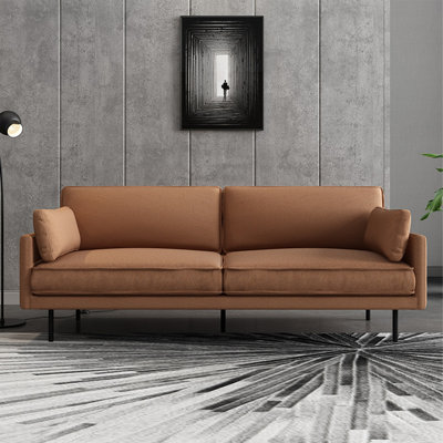 Causeuse orange avec coussin 100% polyester
