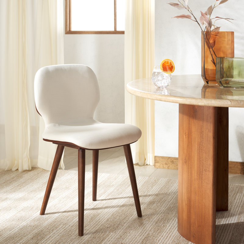 White Vanya Dining Chair, White Linen