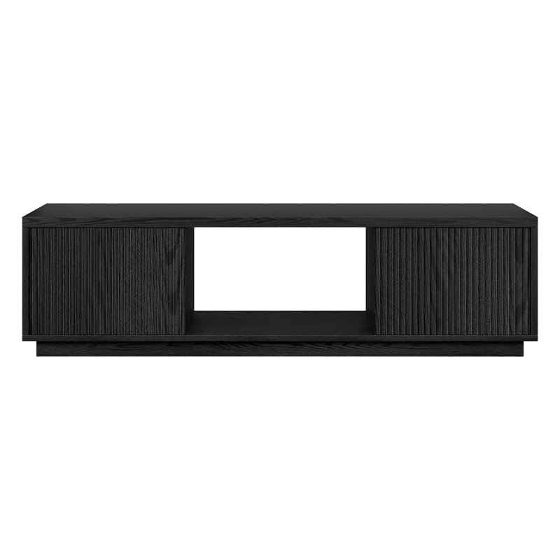 Cevennes Rectangular TV Stand, Black Grain, 16" H x 15.75" L x 58" W