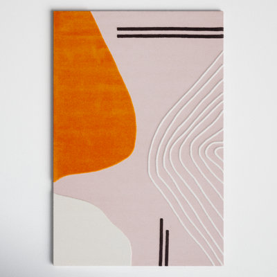 Felipe Ivory Light Pink Hand-Woven Abstract Rug