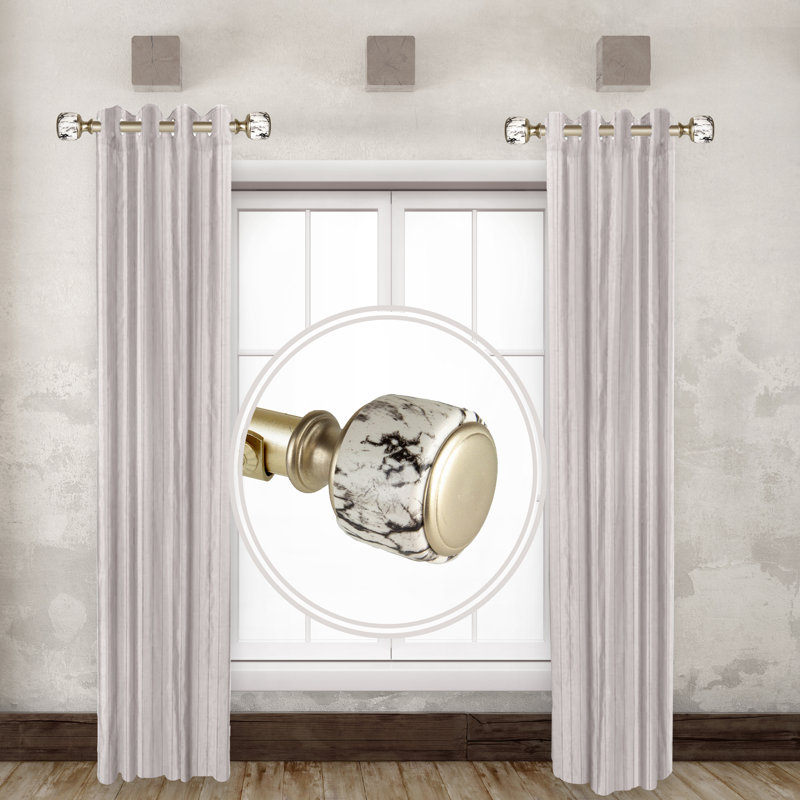 Stainless Steel Adjustable Single Curtain Rod, Light Gold