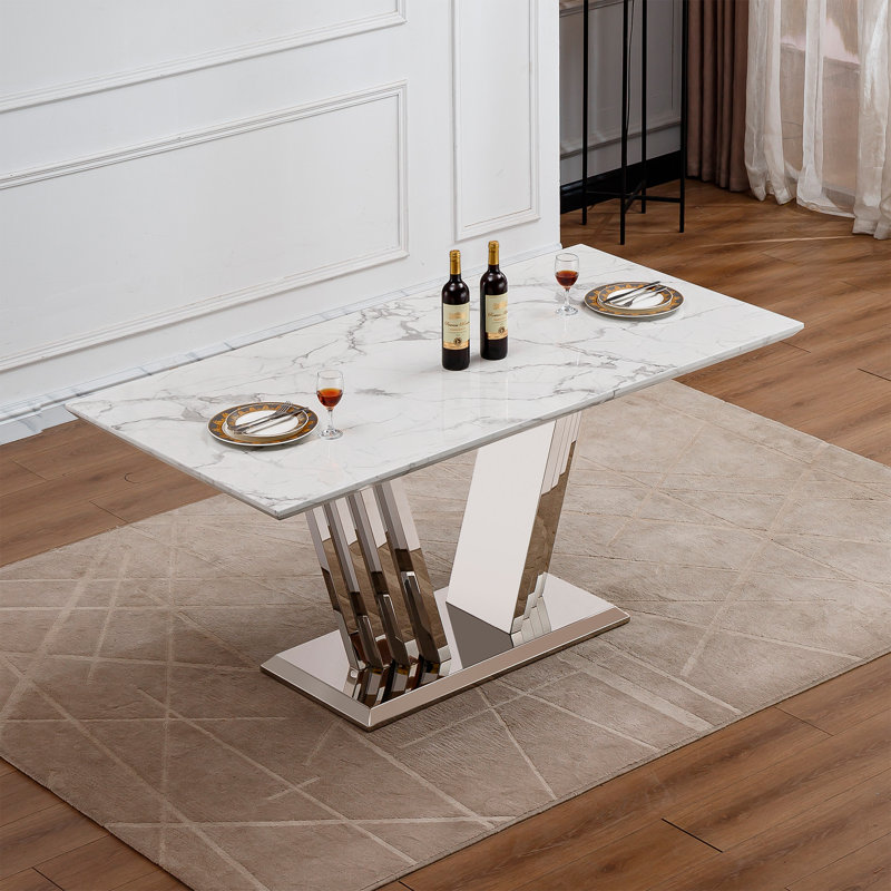 Solution de salle à manger élégante pour salle à manger en marbre de style moderne et polyvalente