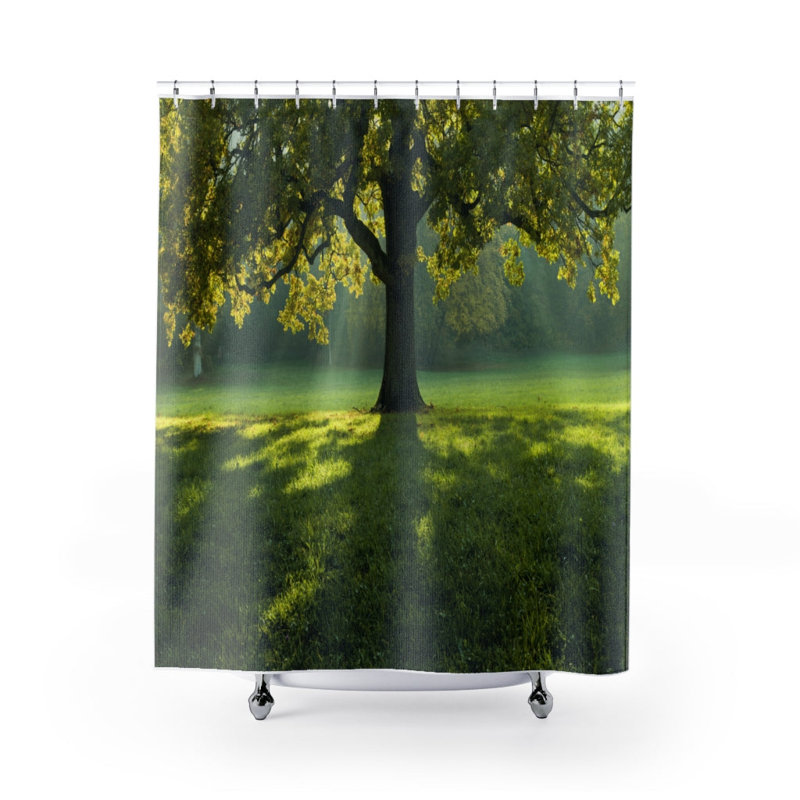 Tree Middle Field Single Shower Curtain 71" X 74"