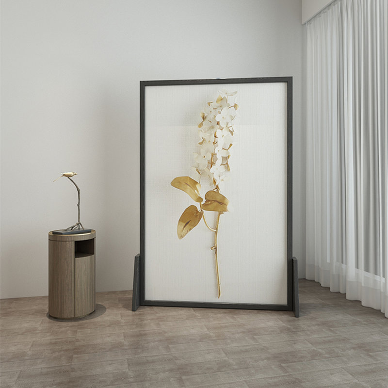 Paravent luxueux en bois massif à motif floral, H 70,87 po x l 47,24 po x P 1,18 po, Pin