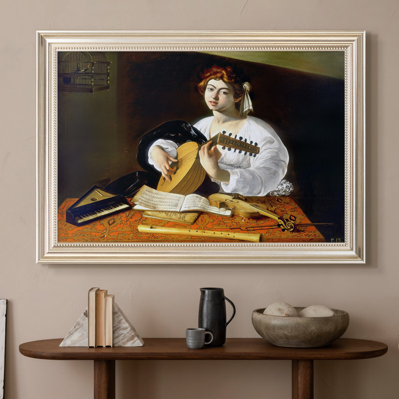 Le joueur de luth (version Wildenstein), v. 1596-Caravage - Toile avec cadre sur mesure, 16 po x 22 po, Toile avec cadre