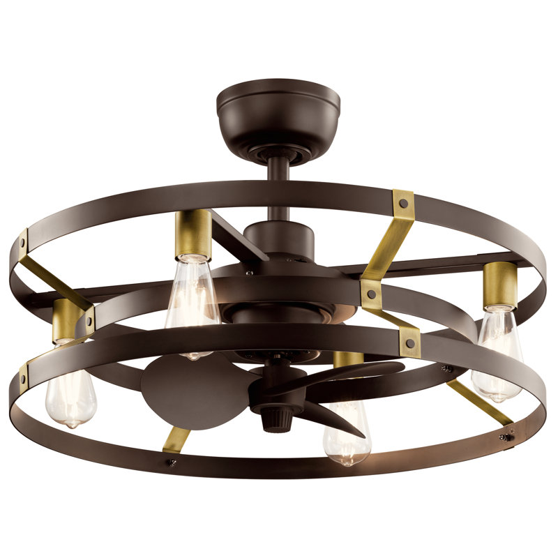 Cavelli 13'' Ceiling Fan with Light Kit, Satin Natural Bronze