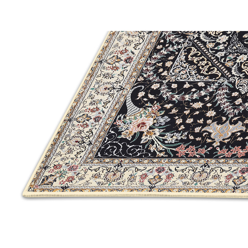 Tapis oriental noir / beige Shalton, Rectangle 4 pi x 6 pi