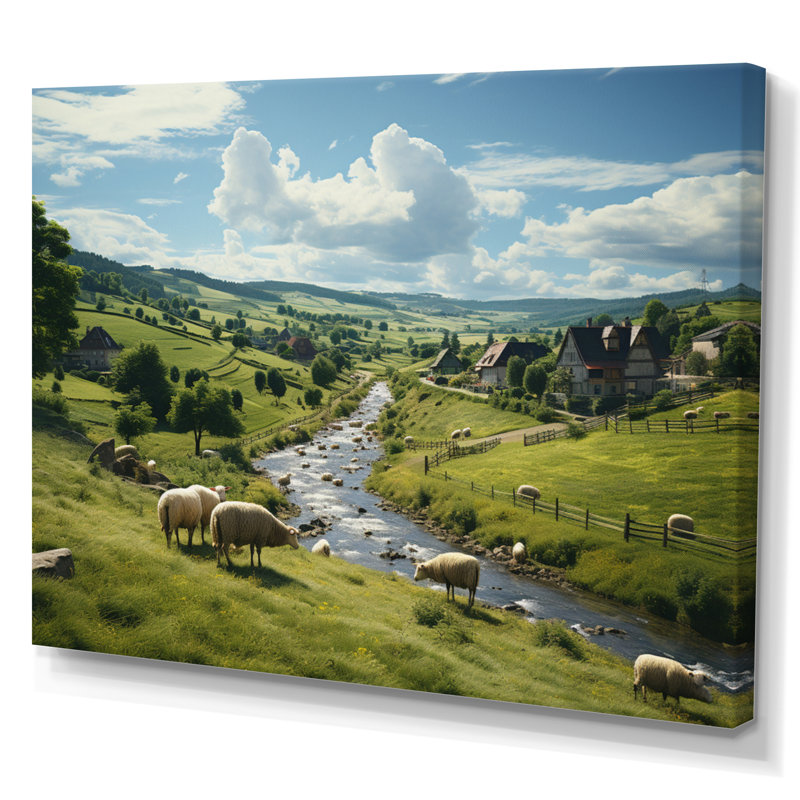 Blash Cow in Allemagne Repères I - Impression, H 16 po x l 32 po, Cadre photo argenté