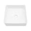 Lavabo de salle de bain vasque carré en céramique 15,69 "x 15,69" blanc