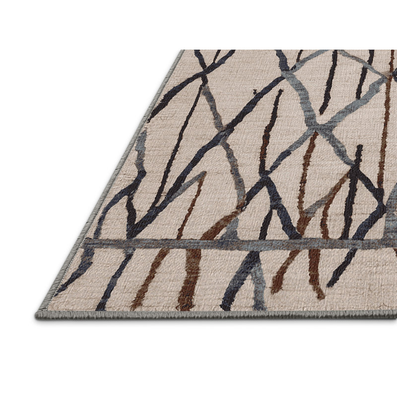 Machine Washable Gray Area Rug, Square 3'