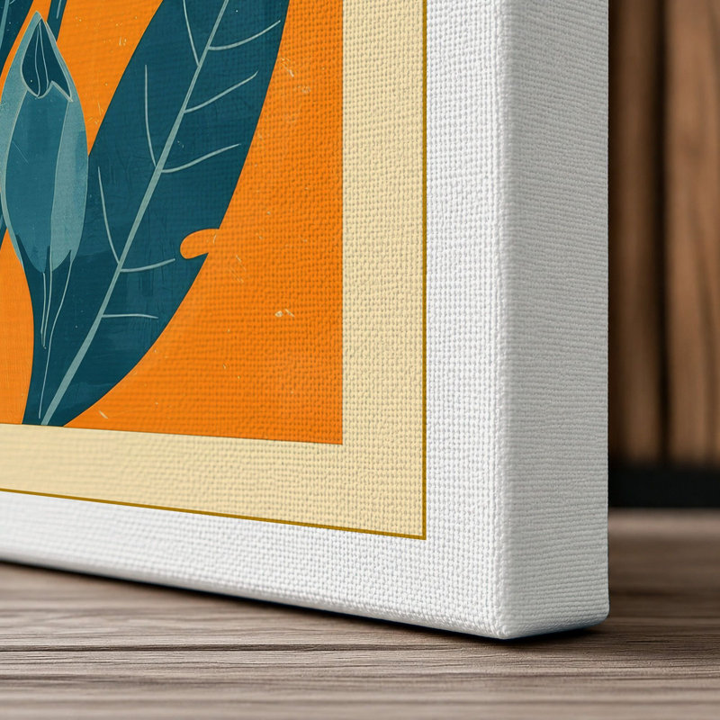 Bloom in Orange Botanical - Wrapped Canvas, 24x16 - 61.0 x 40.6 cm, White Border