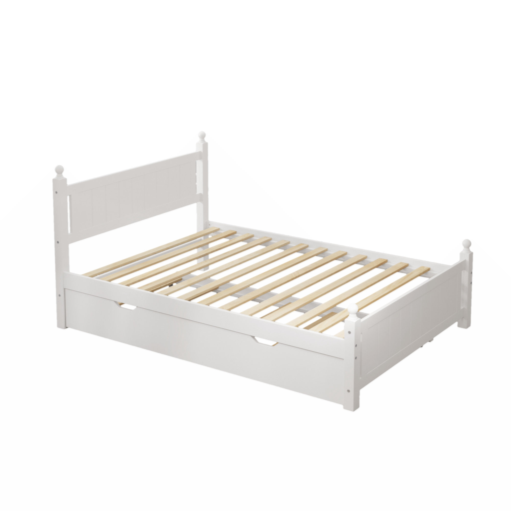 Red Barrel Studio Solid Wood Platform Bed Frame With Trundle For