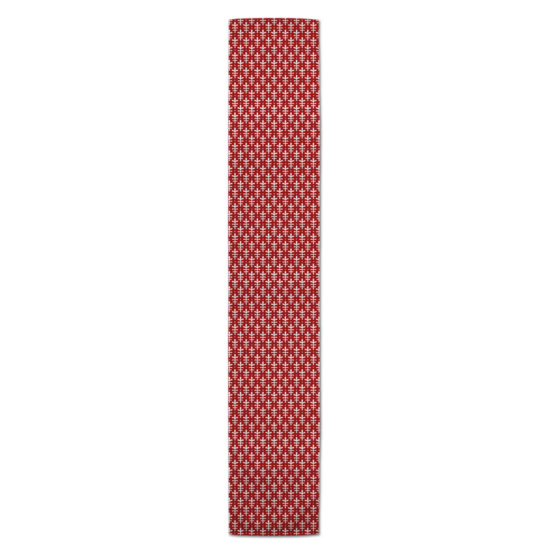 Chemin de table en losanges pointillé Nalston, 72 po x 16 po, Rouge, Floral