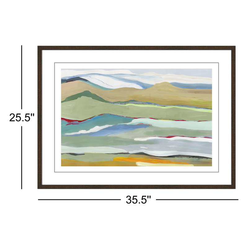 Dee Goodbye Summer on the Hills - Picture Frame Painting, Black Wood Framed, 25.5" H x 35.5" W x 0.75" D