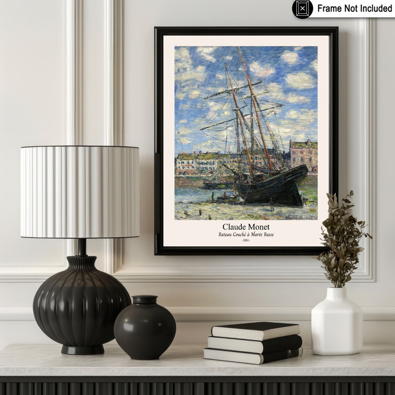 Bateau couché à basse mer, Unframed, Poster, 16"H x 20"W