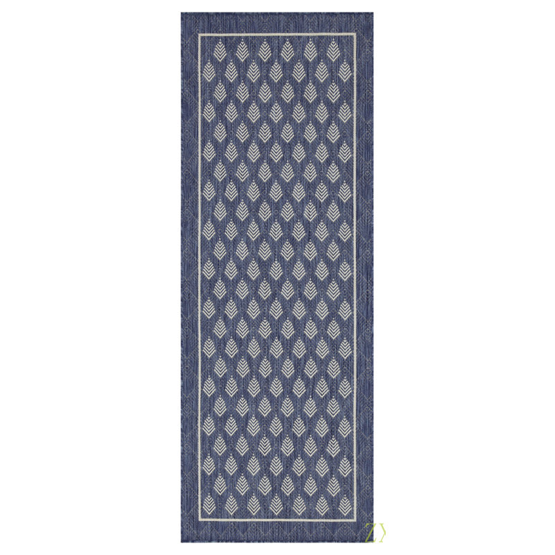 Pavillon de jardin permanent en métal 10 po X 10 pi 3 po Tapis intérieur / extérieur, Bleu, Rectangle 7 pi 10 po x 10 pi 3 po