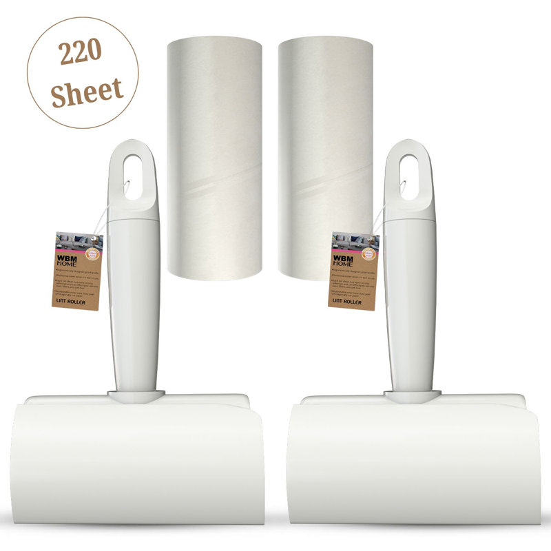 W Home 2 Lint Roller with 2 Refill Lint Remover , Extra Sticky Pet Hair Remover, 240 Sheets Total
