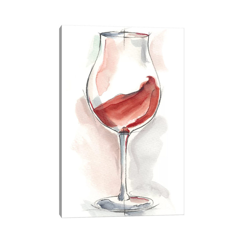Wine Glass Study III 1 Piece Wrapped Canvas Wall Art, 30.48 cm H x 45.72 cm W
