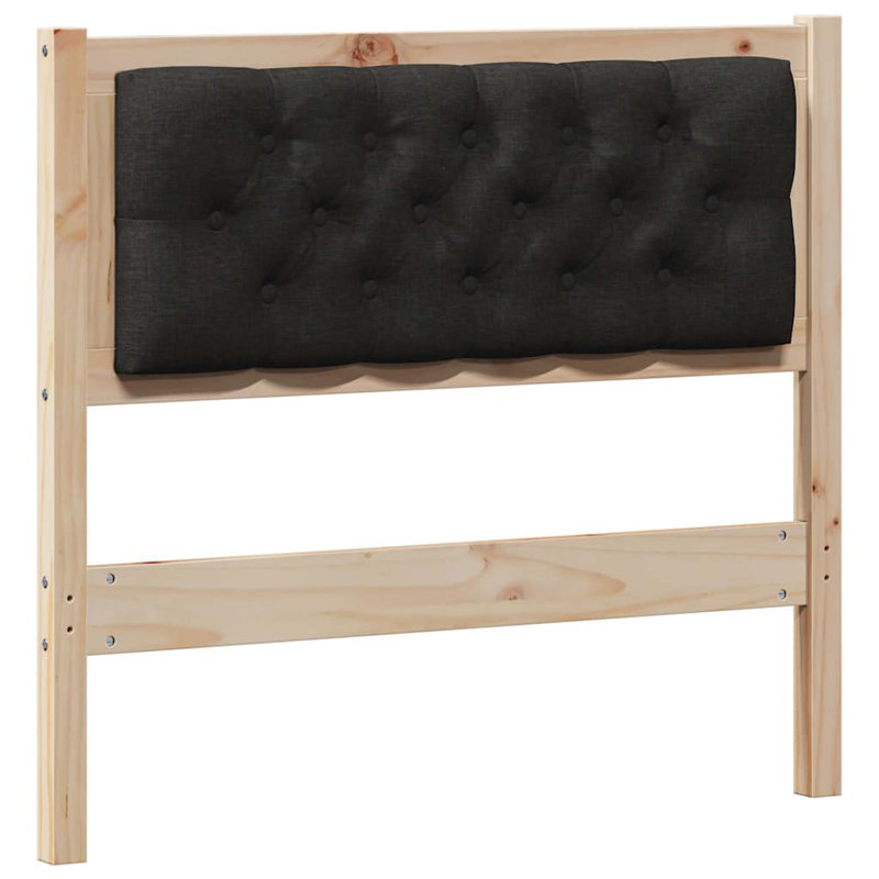 Solid Wood Headboard, UK Single - DE 90 x 190 cm, Brown, Black