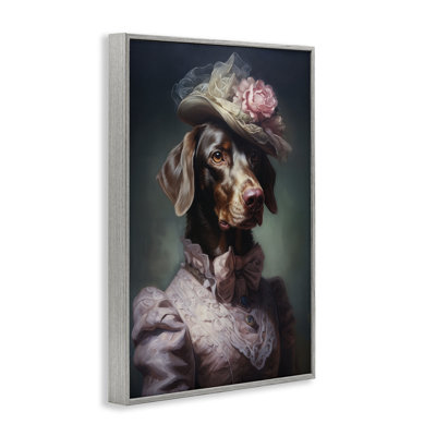 Chocolate Lab Victorian Era Framed Giclee, design by Wumples