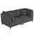 2 - Piece Upholstered Gray Corduroy Modular Sectional with Pillow Back and Solid Wood Legs-546966336