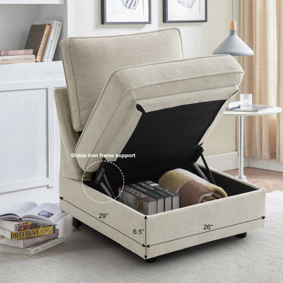 Ensemble de canapé de salon, canapés de rangement modulaires en chenille moderne, port de charge de type C et USB, 4 sièges (canapé modulaire 2 + 2)